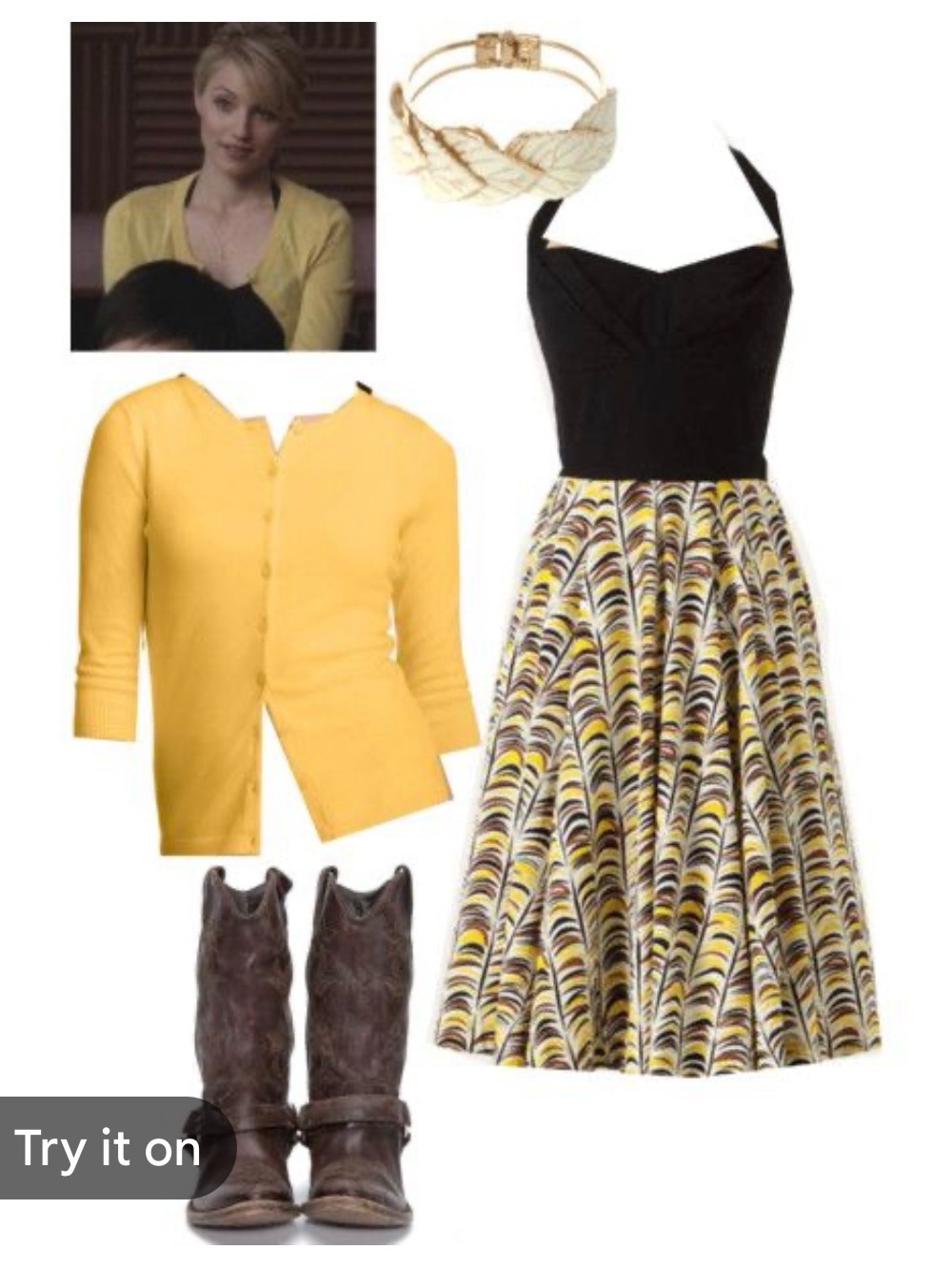 Anthropologie Girls from Savoy Memory of Feathers Halter Vintage Pinup Dress - Picture 5 of 13